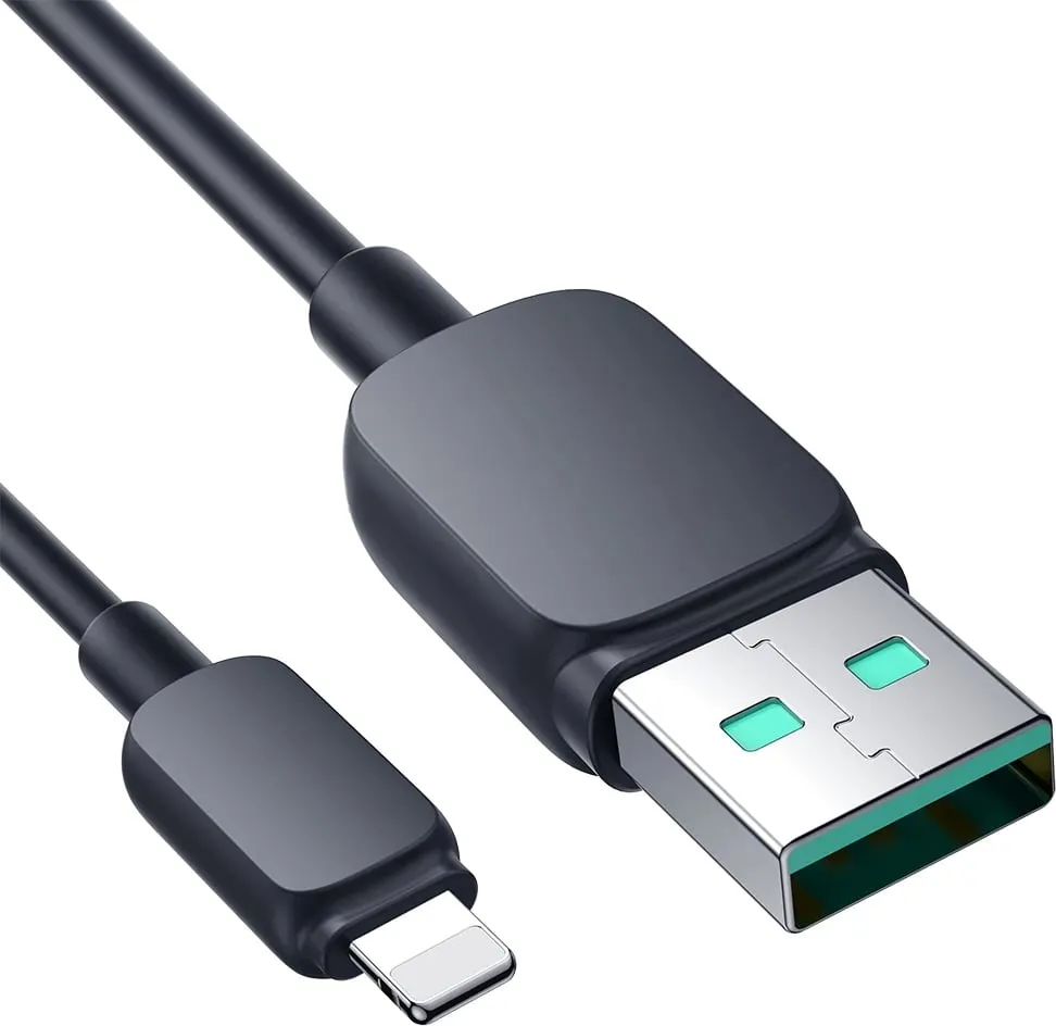 Kabllo Joyroom Multi-Color Series A14, Lightning në USB-A, 1.2m, 2.4A, e zezë - 2