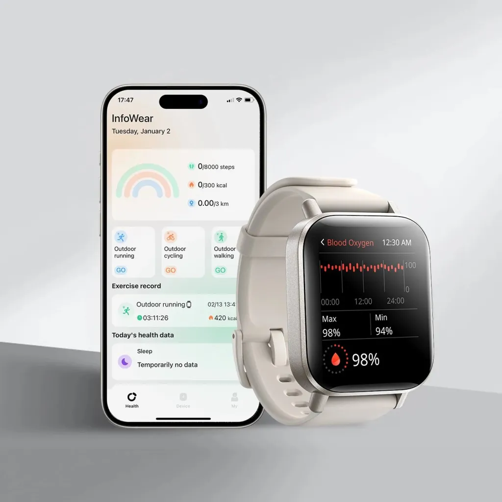 Smartwatch Joyroom Fit-Life JR-FT3S, 1.96", Bluetooth, 340 mAh, Titanium - 14