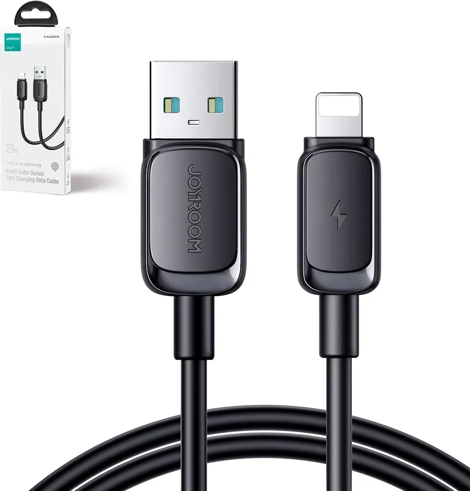 Kabllo Joyroom Multi-Color Series A14, Lightning në USB-A, 2m, 2.4A, e zezë - 3