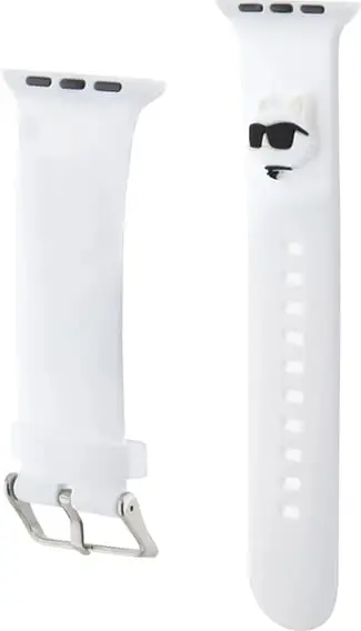 Rrip për Apple Watch Karl Lagerfeld 3D Rubber Choupette Head, silikon, i bardhë