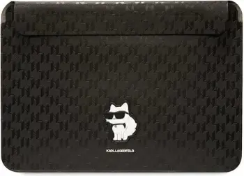 Mbrojtëse laptopi Karl Lagerfeld Saffiano Monogram Choupette, 14", e zezë