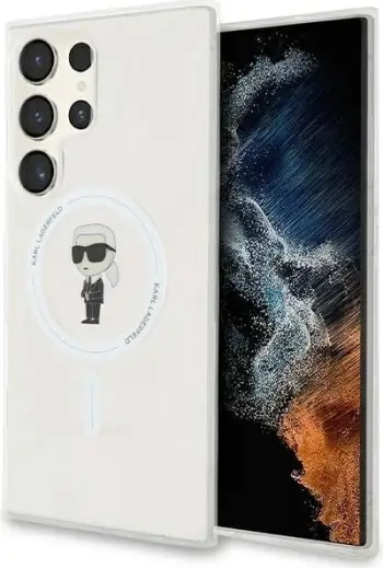 Mbështjellës Karl Lagerfeld IML Ikonik MagSafe për Samsung Galaxy S24 Ultra, transparent