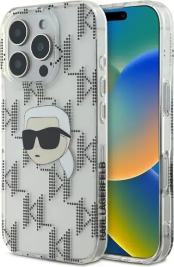 Mbështjellës, Karl Lagerfeld, IML Karl Head Electroplated, për iPhone 16 Pro, transparent