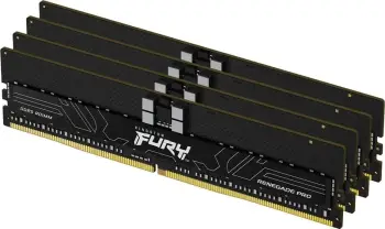 RAM Memorje Kingston FURY Renegade Pro, 128GB (Kit 4x32GB), DDR5, 6400MT/s, ECC Reg, CL32, E zezë