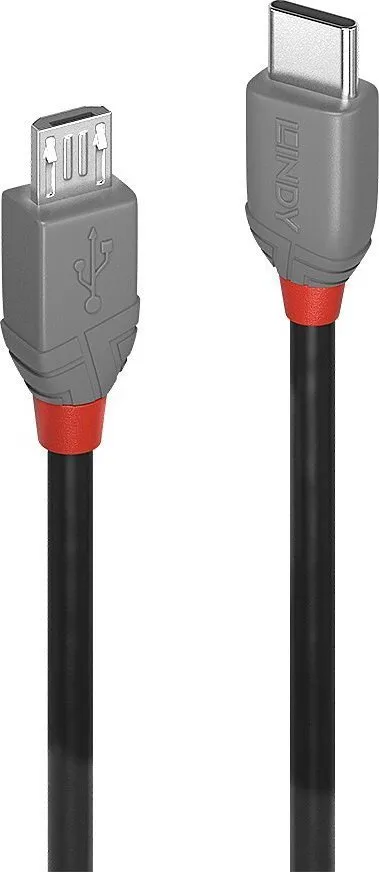 Kabllo USB Lindy USB C në micro B, 3 m, USB 2.0, e zezë - 1