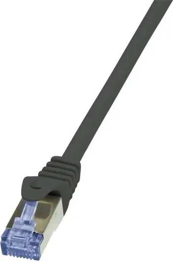 Kabllo rrjeti LogiLink PrimeLine Cat. 6A S/FTP, 0,5 m, me konektorë RJ‑45, LSZH, e zezë