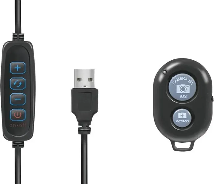 Dritë unazore LED LogiLink AA0152, mbajtës për celular, 700 lm, 17.8 cm, USB - 5