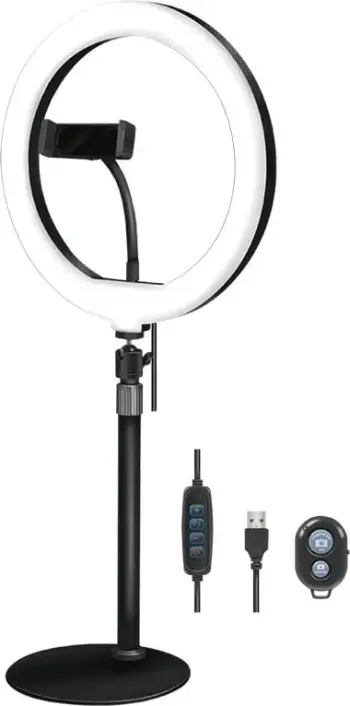 Dritë unazore LED LogiLink AA0152, mbajtës për celular, 700 lm, 17.8 cm, USB