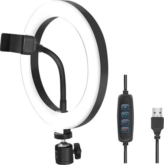 Dritë unazore LED LogiLink AA0151, 1.8m, USB, e zezë - 1