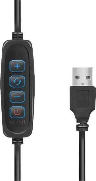 Dritë unazore LED LogiLink AA0151, 1.8m, USB, e zezë - 5