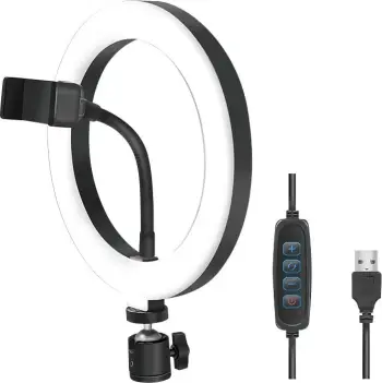 Dritë unazore LED LogiLink AA0151, 1.8m, USB, e zezë