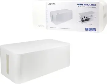 Kuti për kabllo LogiLink, menaxhim kabllosh, plastikë, e bardhë, 400x135x160mm