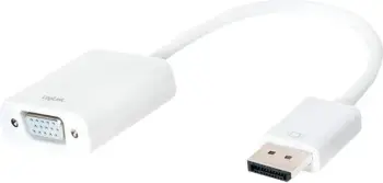 Adapter DisplayPort në VGA LogiLink, 15cm, i bardhë
