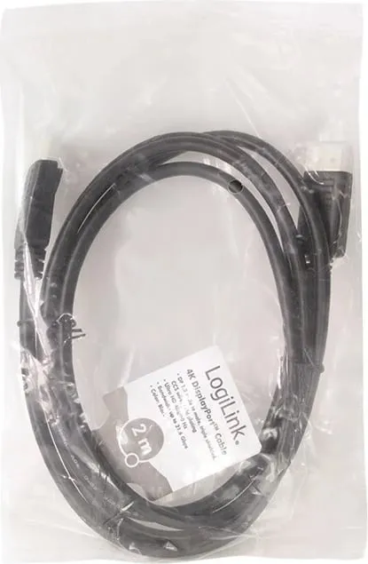 Kabllo DisplayPort LogiLink CD0101, 2m, 4K 60Hz, e zezë - 5
