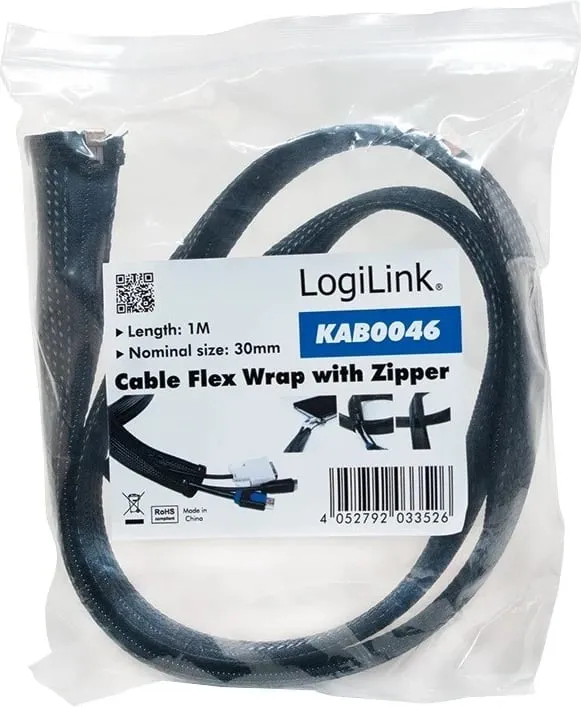 Grilë organizuese kabllosh LogiLink, 1.0m x 30mm, e zezë - 2