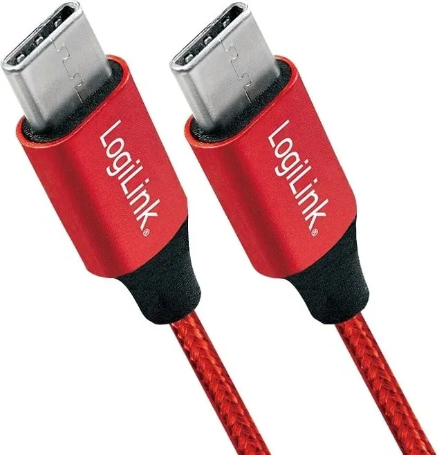 Kabllo USB-C LogiLink CU0156, 1 m, e kuqe - 2