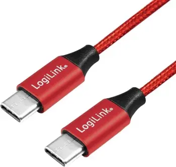 Kabllo USB-C LogiLink CU0156, 1 m, e kuqe