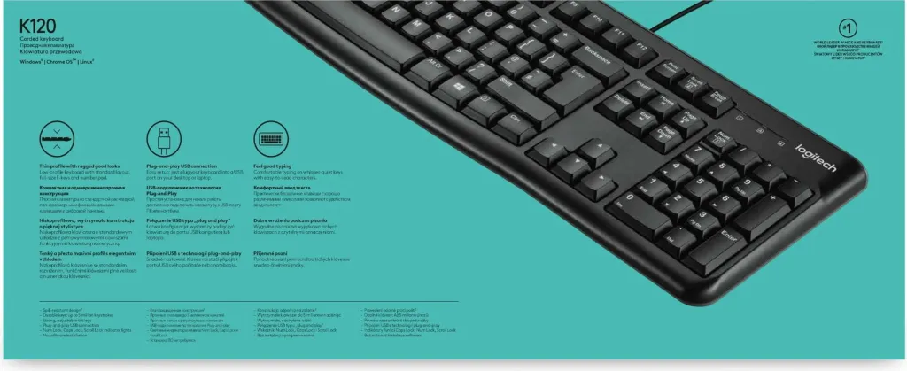Tastierë Logitech K120, AZERTY, me kabllo, e zezë - 3