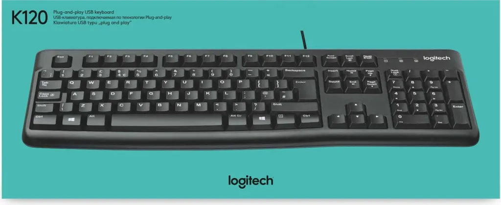 Tastierë Logitech K120, AZERTY, me kabllo, e zezë - 4