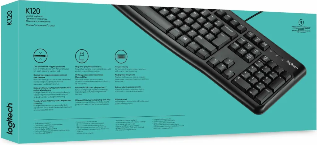 Tastierë Logitech K120, AZERTY, me kabllo, e zezë - 8