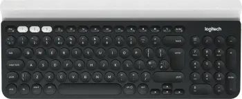 Tastierë pa tela Logitech K780, Full-size, RF Wireless + Bluetooth, QWERTZ, Gri, Bardhë