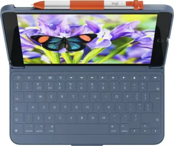 Mbështjellës folio Logitech 920-011681, për Apple iPad (7th, 8th, 9th gen), me tastierë, gri
