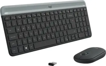 Komplet wireless Logitech MK470, QWERTY, Maus përfshirë, Graphite