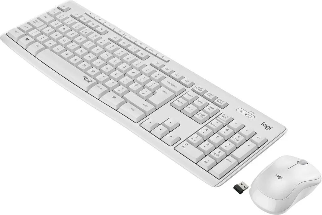 Set tastierë dhe maus Logitech MK295 Silent Wireless Combo, AZERTY, wireless, e bardhë - 1
