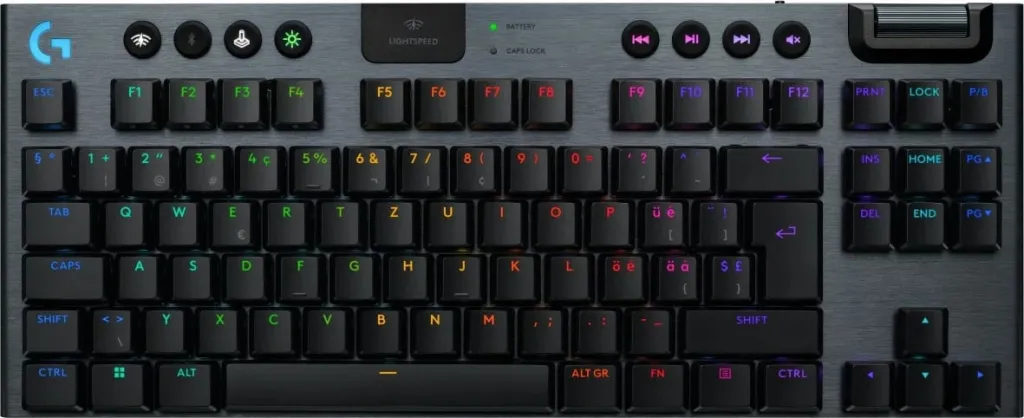 Tastierë gaming Logitech G915 X LIGHTSPEED TKL wireless, RGB, e zezë - 1