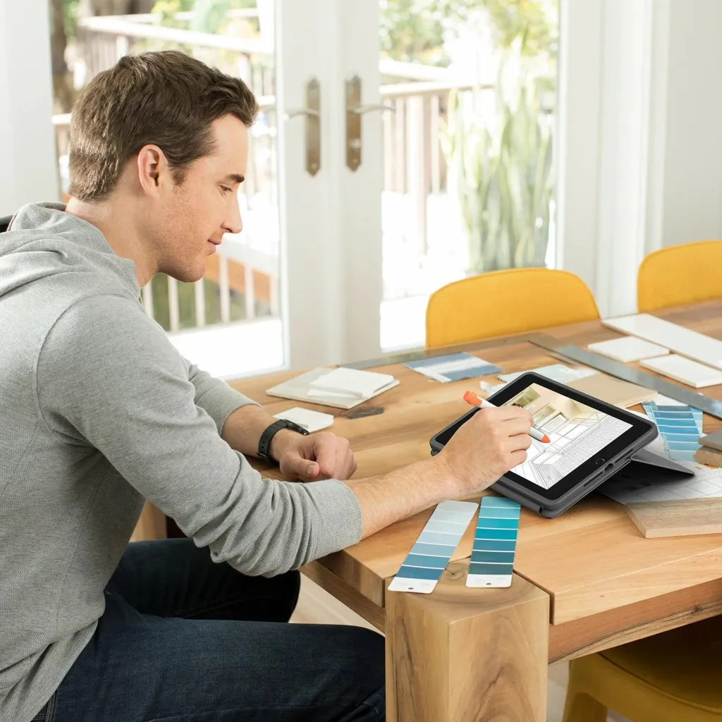Mbështjellës me tastierë Logitech Rugged Folio për iPad 7/8, AZERTY, grafit - 6