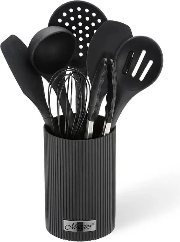 Set veglash kuzhine Maestro MR-1542-BLACK, 8 pjesë, Silikon, Zi - 1