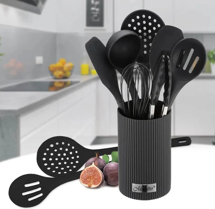 Set veglash kuzhine Maestro MR-1542-BLACK, 8 pjesë, Silikon, Zi - 2