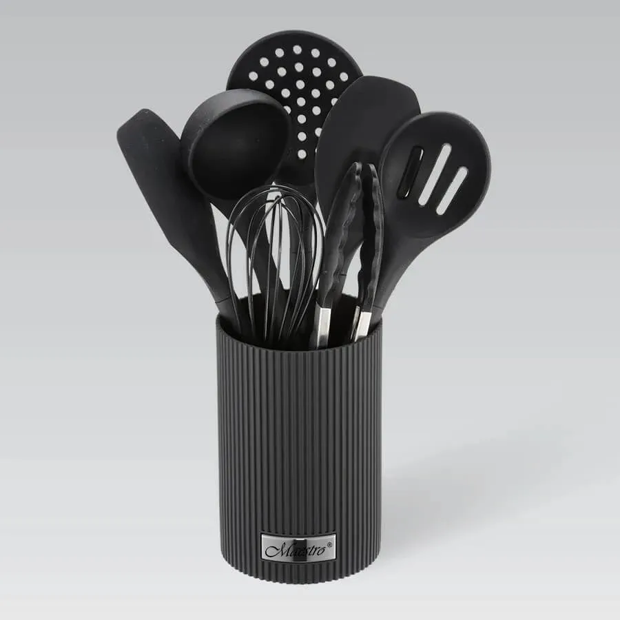 Set veglash kuzhine Maestro MR-1542-BLACK, 8 pjesë, Silikon, Zi - 3