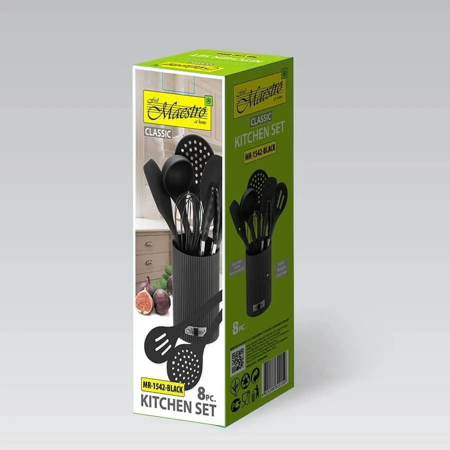Set veglash kuzhine Maestro MR-1542-BLACK, 8 pjesë, Silikon, Zi - 5