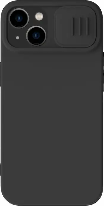 Mbështjellës Nillkin CamShield Silky Silicone për iPhone 14 Plus, me mbrojtëse kamere, i zi