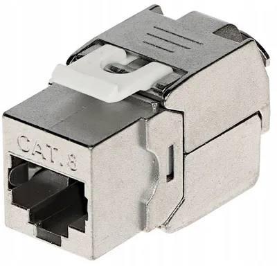 Konektor keystone FX RJ45 8, Cat 8, shielded, i argjendtë - 1
