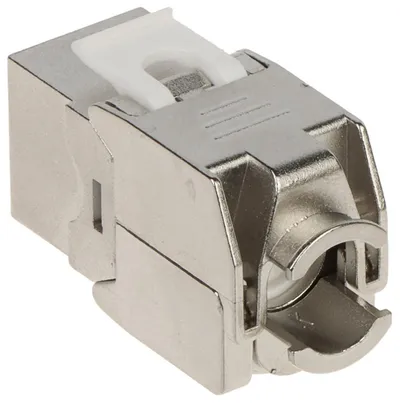 Konektor keystone FX RJ45 8, Cat 8, shielded, i argjendtë - 3