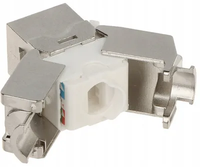 Konektor keystone FX RJ45 8, Cat 8, shielded, i argjendtë - 4