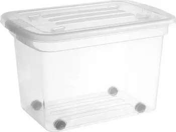 Kuti ruajtjeje Home Box 52L, plastike, me kapak, transparente