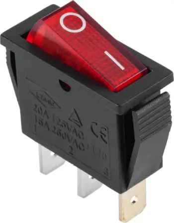 Ndërprerës lëkundës ON OFF, 250V, 15A, i zi