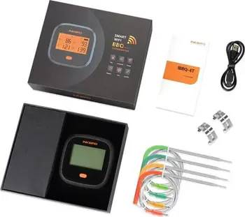 Termometër digjital gatimi Inkbird IBBQ-4T, Wi-Fi, 4 sonda, i zi