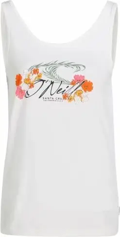 Bluzë pa mëngë ONeill Luana Graphic Tank Top W, pambuk 100%, grafika me printim, e bardhë