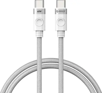 Kabllo karikimi USB-C në USB-C Orico CDX-60CC, 60W, 1m, e bardhë