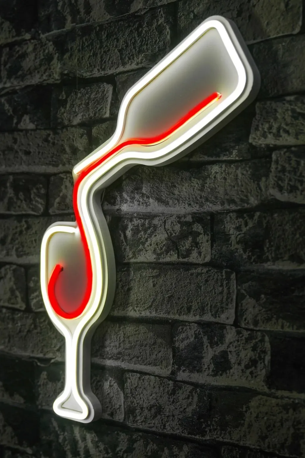 Dritë dekorative plastike LED, formë shishe vere, e bardhë dhe e kuqe - 1