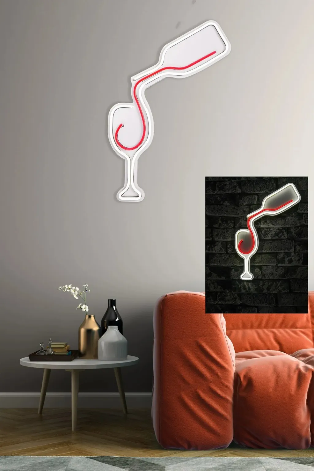 Dritë dekorative plastike LED, formë shishe vere, e bardhë dhe e kuqe - 4