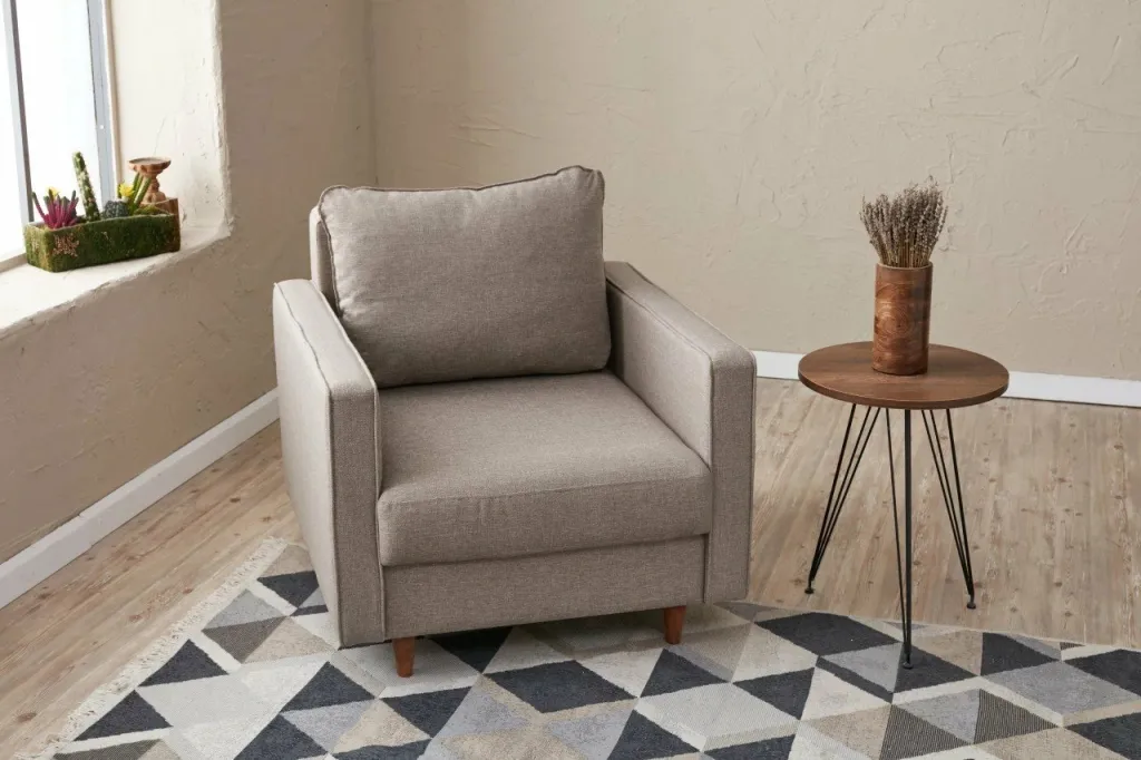 Karrige një vendëshe Atelier del Sofa, Eva, krem - 1