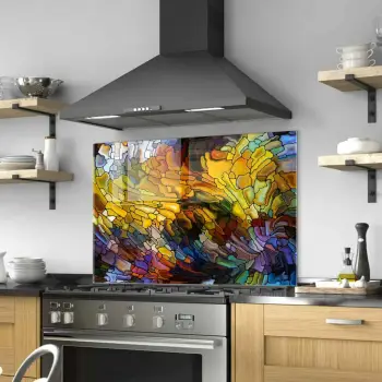 Pikturë dekorative prej xhami të temperuar, shumëngjyrëshe, Wallity 1432, 70x100cm