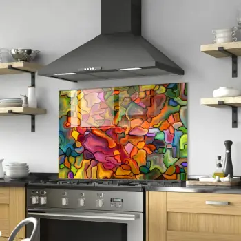 Pikturë dekorative prej xhami të temperuar, shumëngjyrëshe, Wallity 1124, 70x100cm