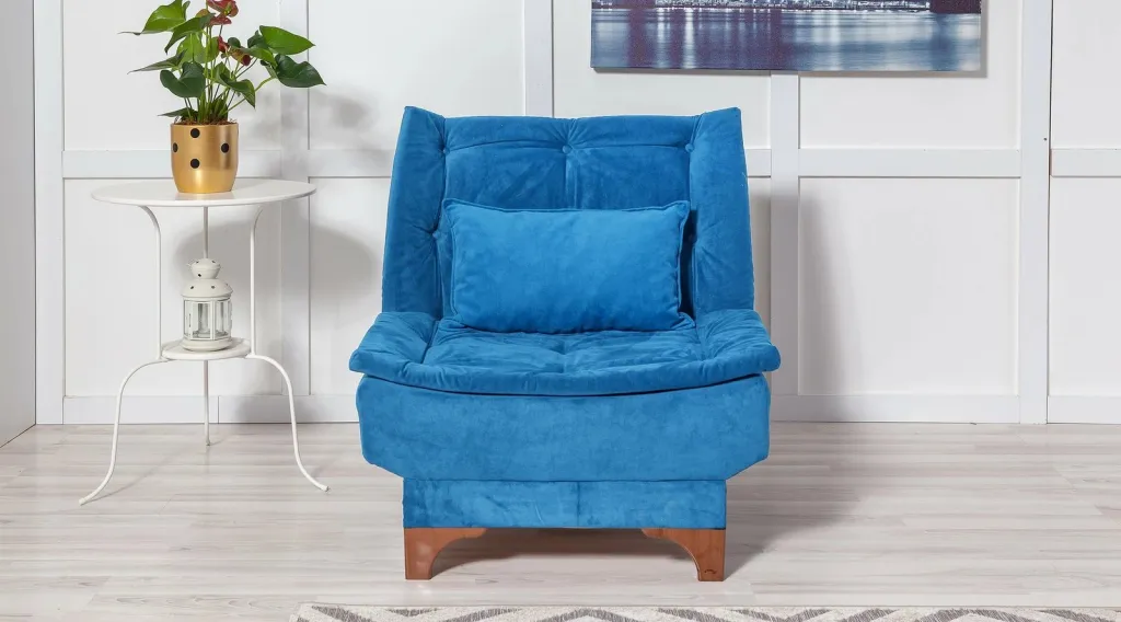 Karrige berjer ngjyrë kaltër e errët, Atelier del Sofa, Kelebek - 2