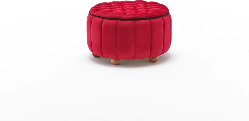 Puf i kuq prej kadifeje, Atelier del Sofa, Jasmin - 5